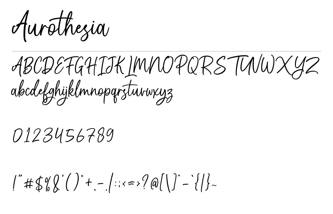 Aurothesia Font preview