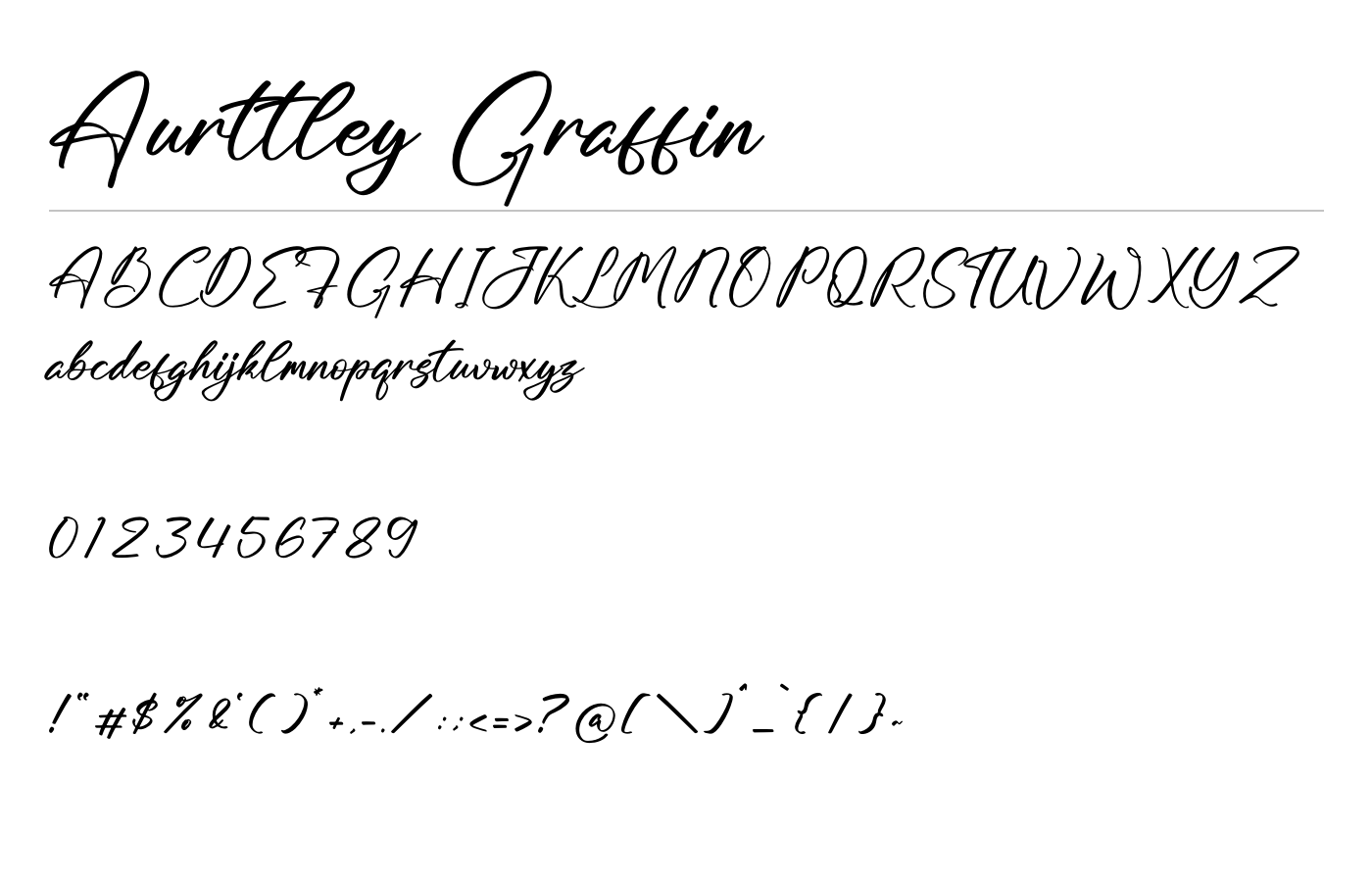 Aurttley Graffin Font preview