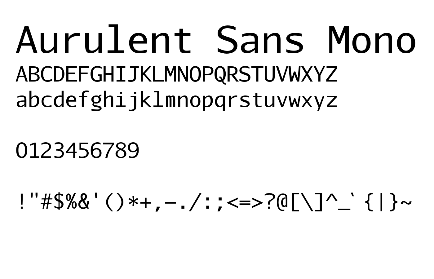 Aurulent Sans Mono Font preview