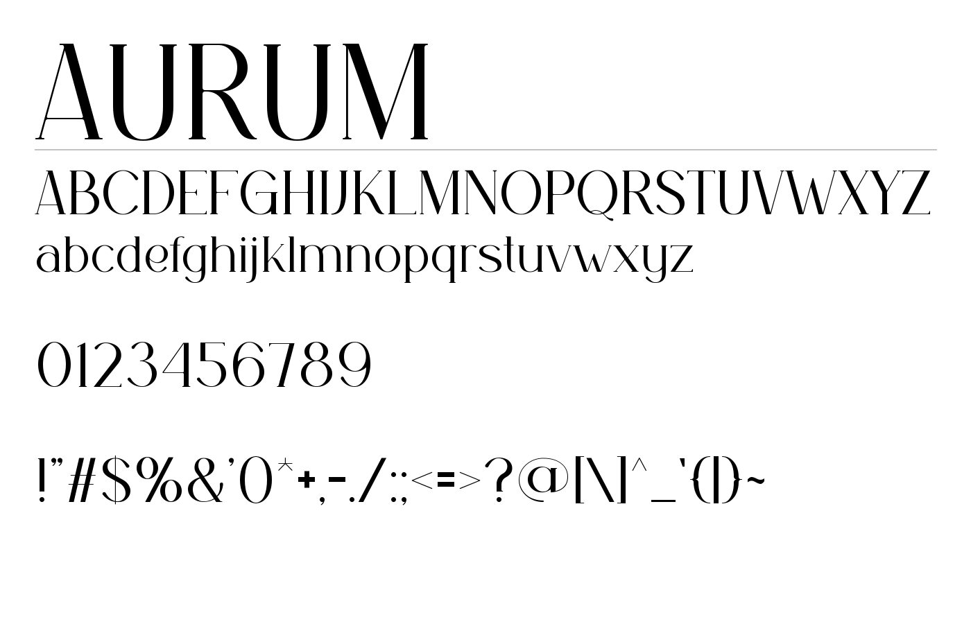 AURUM Font preview
