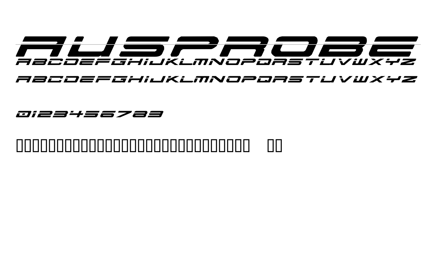 AusPROBE Font preview