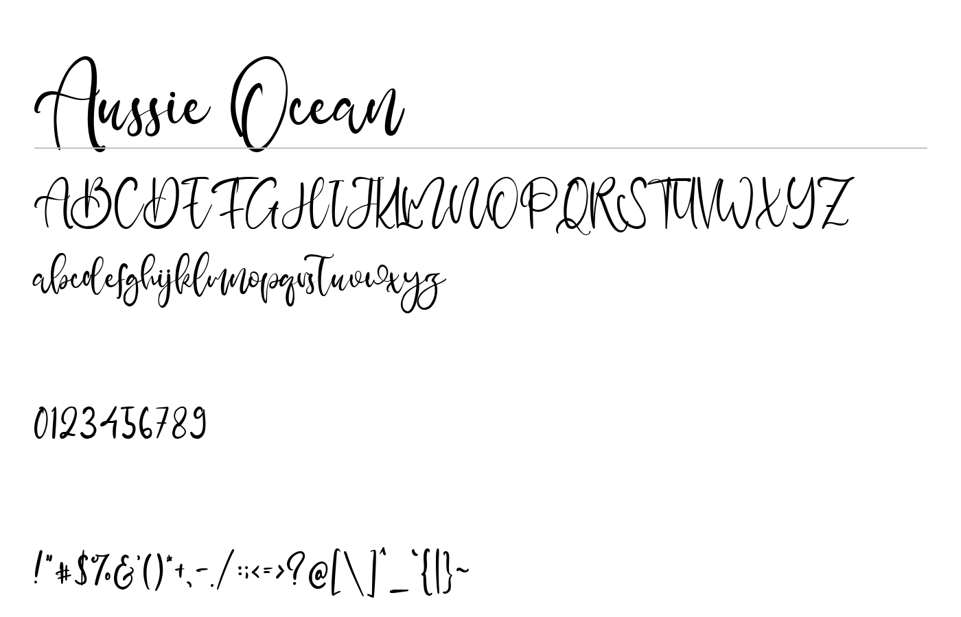 Aussie Ocean Font preview