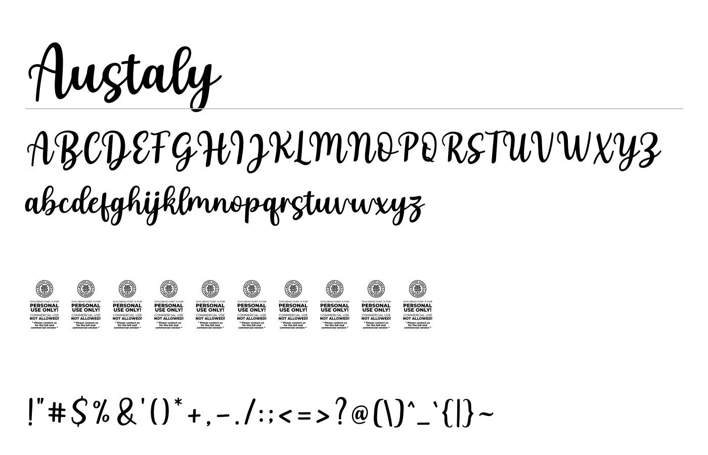Austaly Font preview