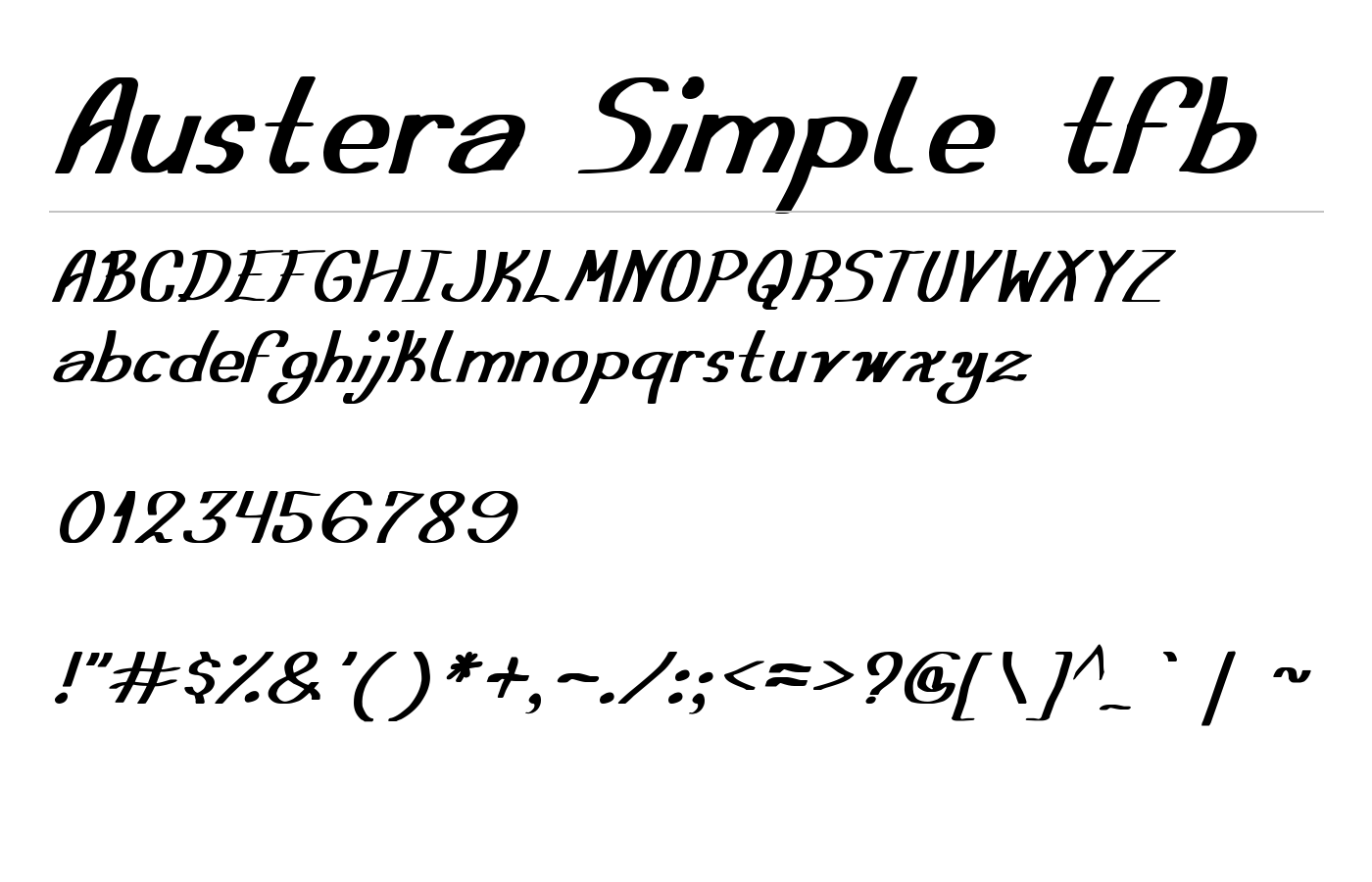 Austera Simple tfb Font preview