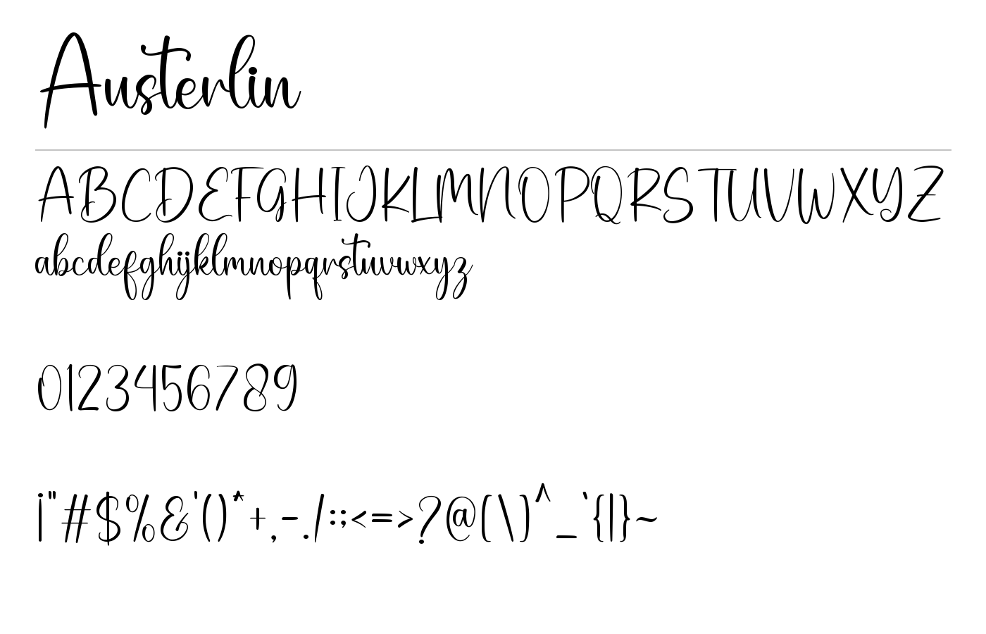 Austerlin Font preview