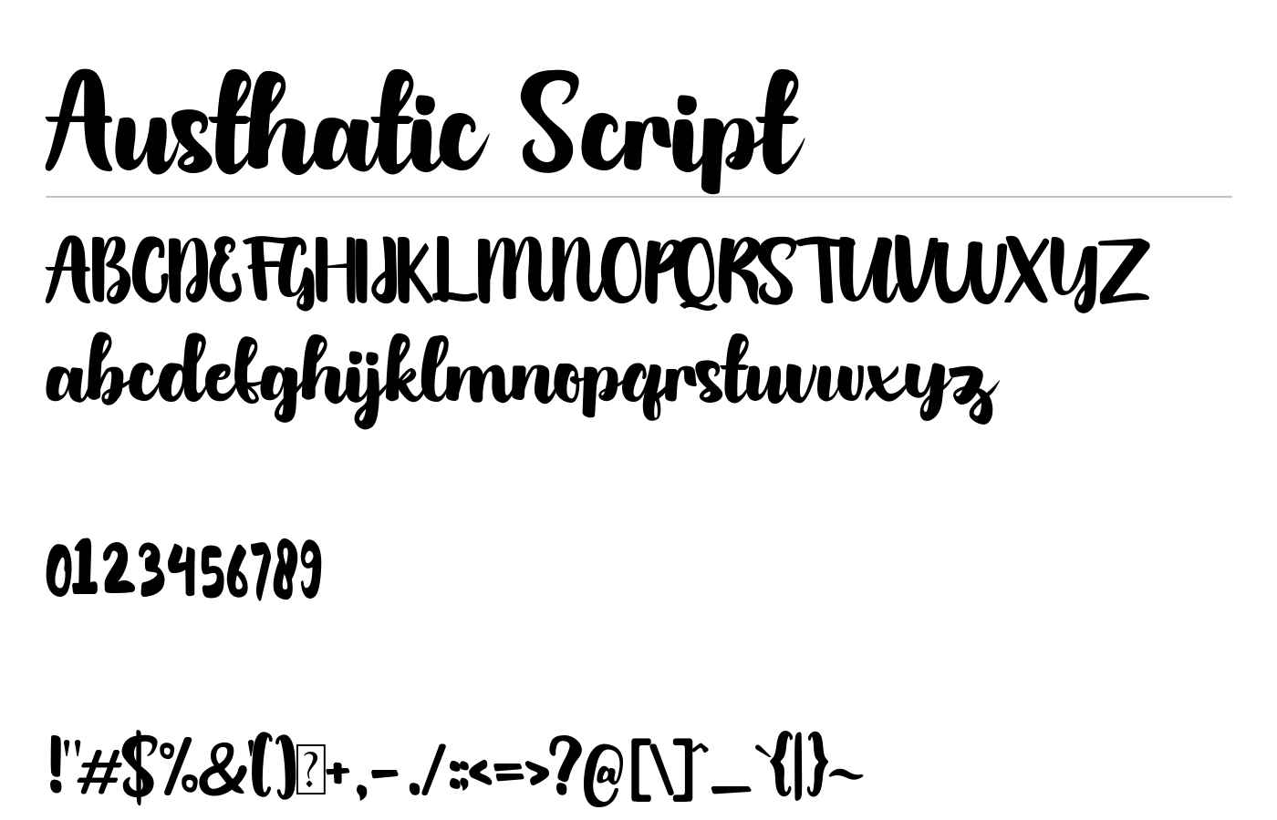 Austhatic Script Font preview