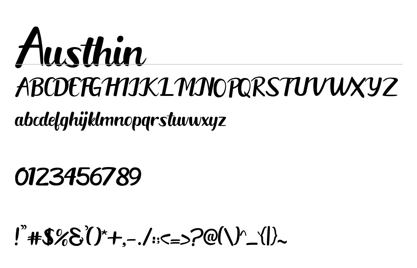Austhin Font preview