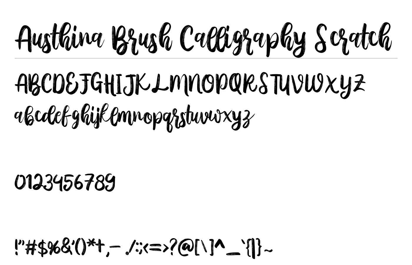 Austhina Brush Calligraphy Scra Font preview