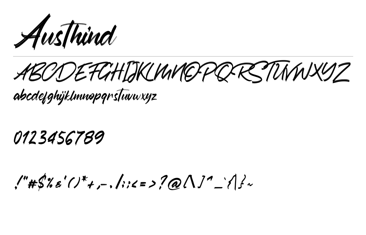 Austhind Font preview