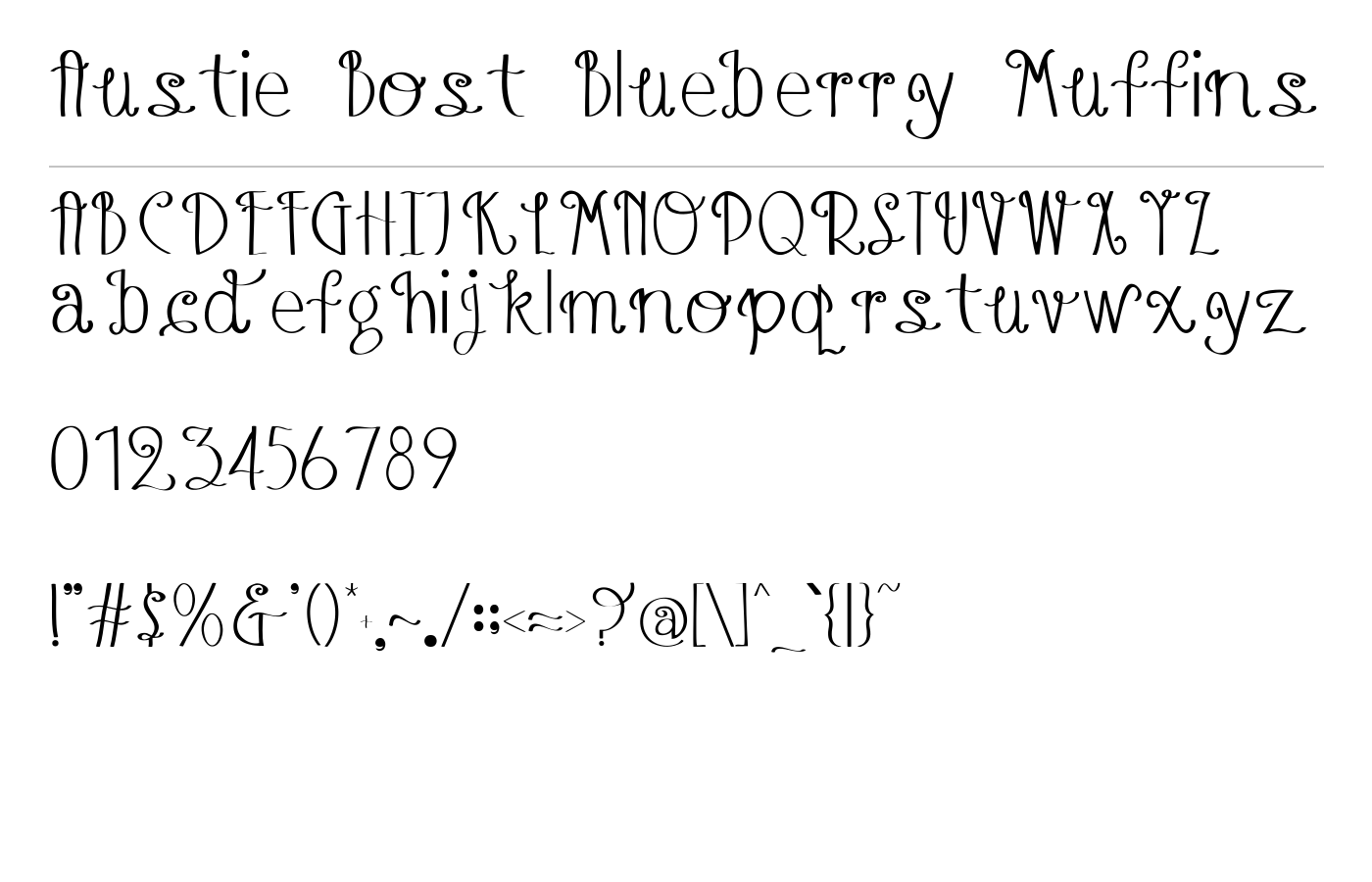 Austie Bost Blueberry Muffins Font preview