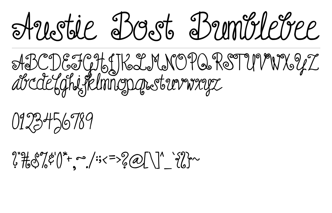 Austie Bost Bumblebee Font preview