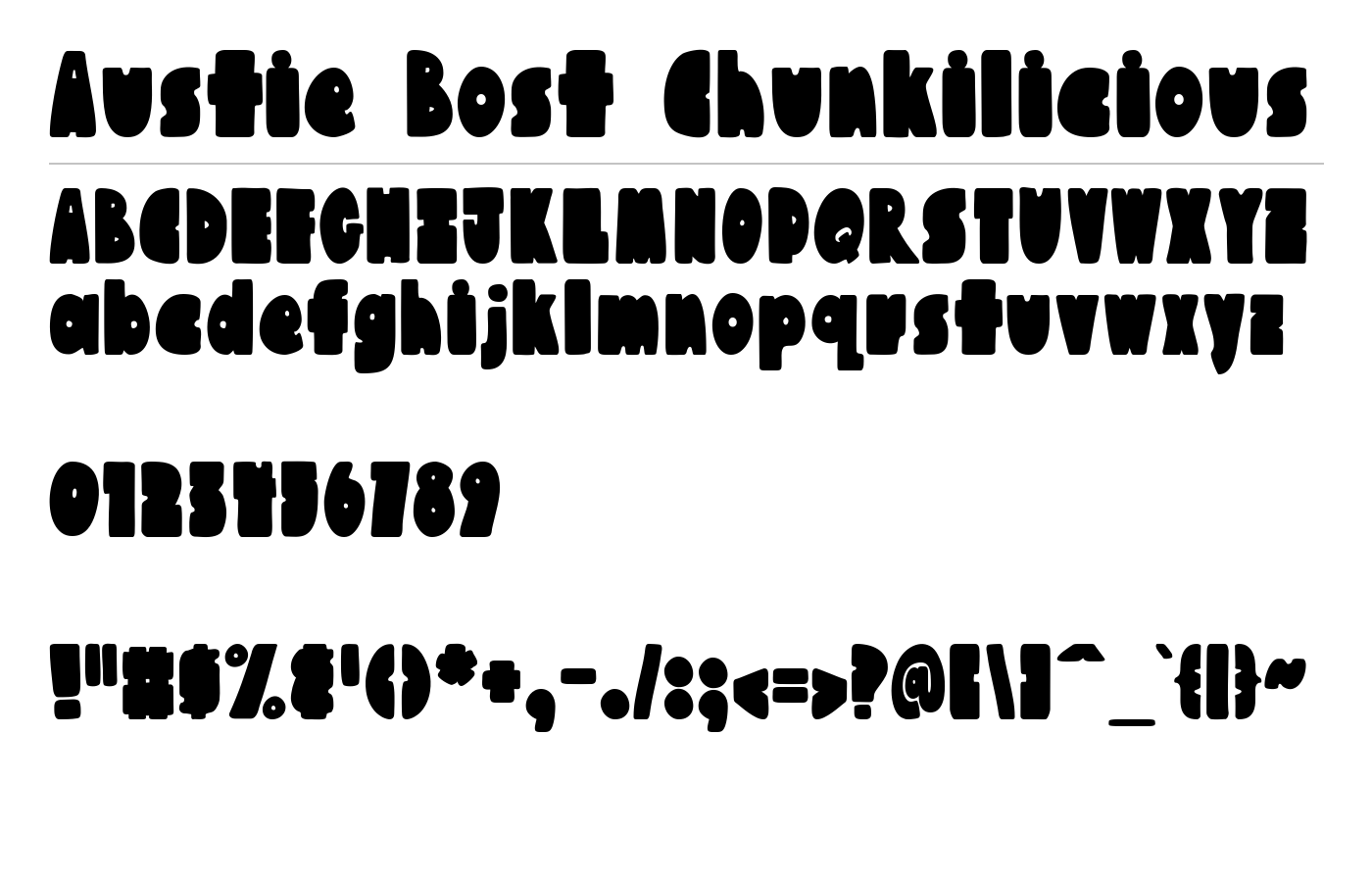 Austie Bost Chunkilicious Bounce Font preview