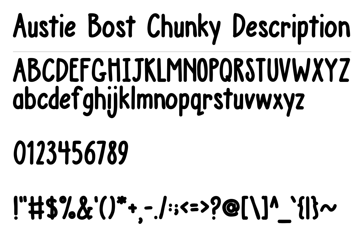 Austie Bost Chunky Description Font preview