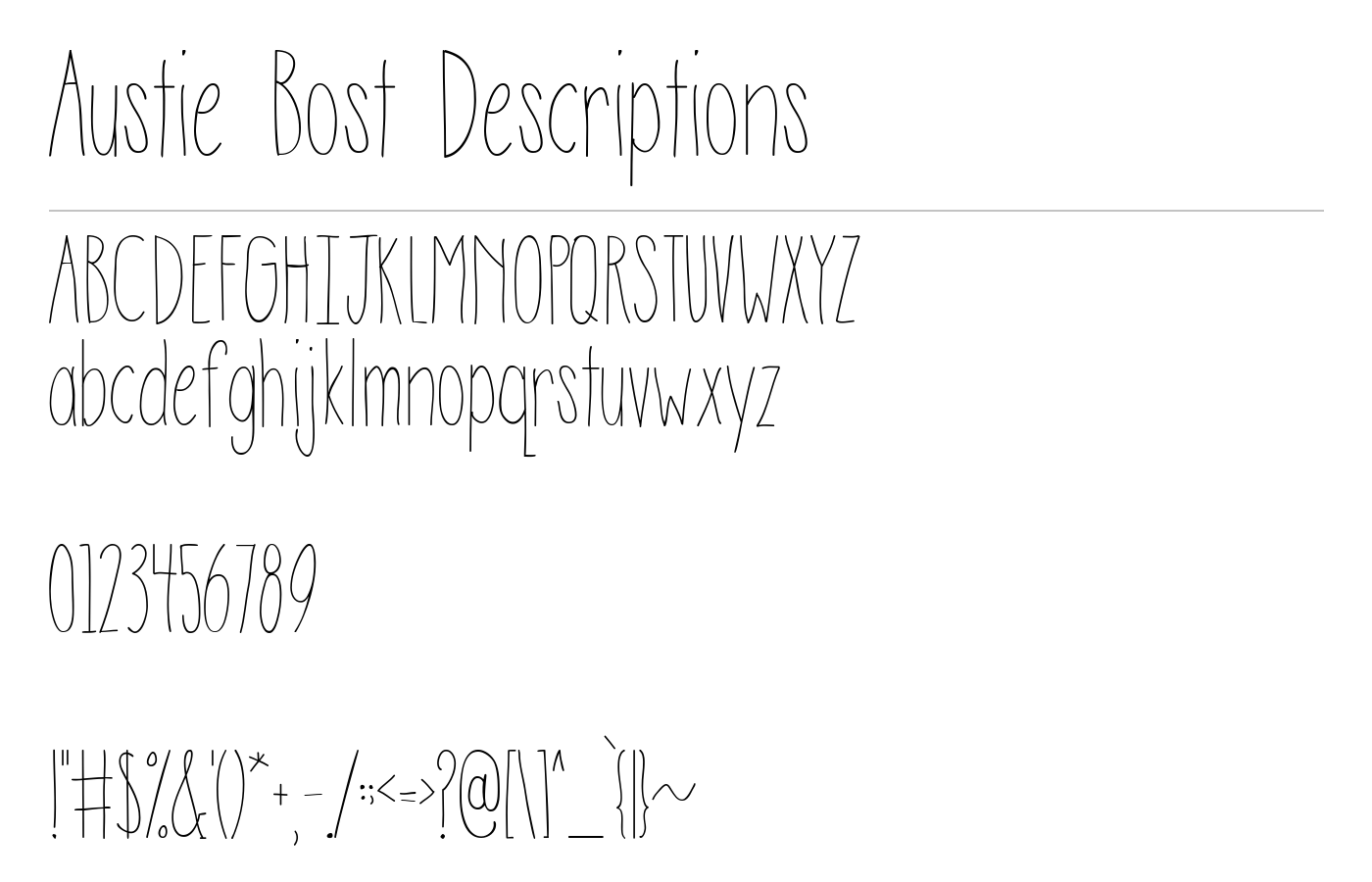 Austie Bost Descriptions Font preview