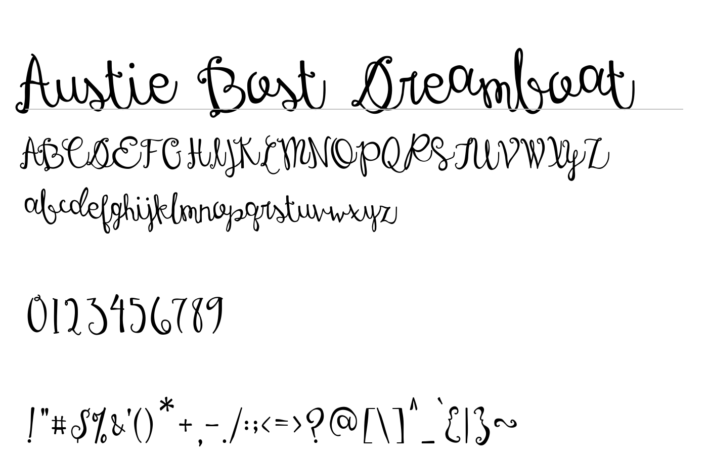 Austie Bost Dreamboat Font preview