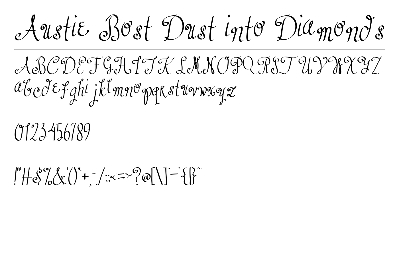 Austie Bost Dust into Diamonds Font preview
