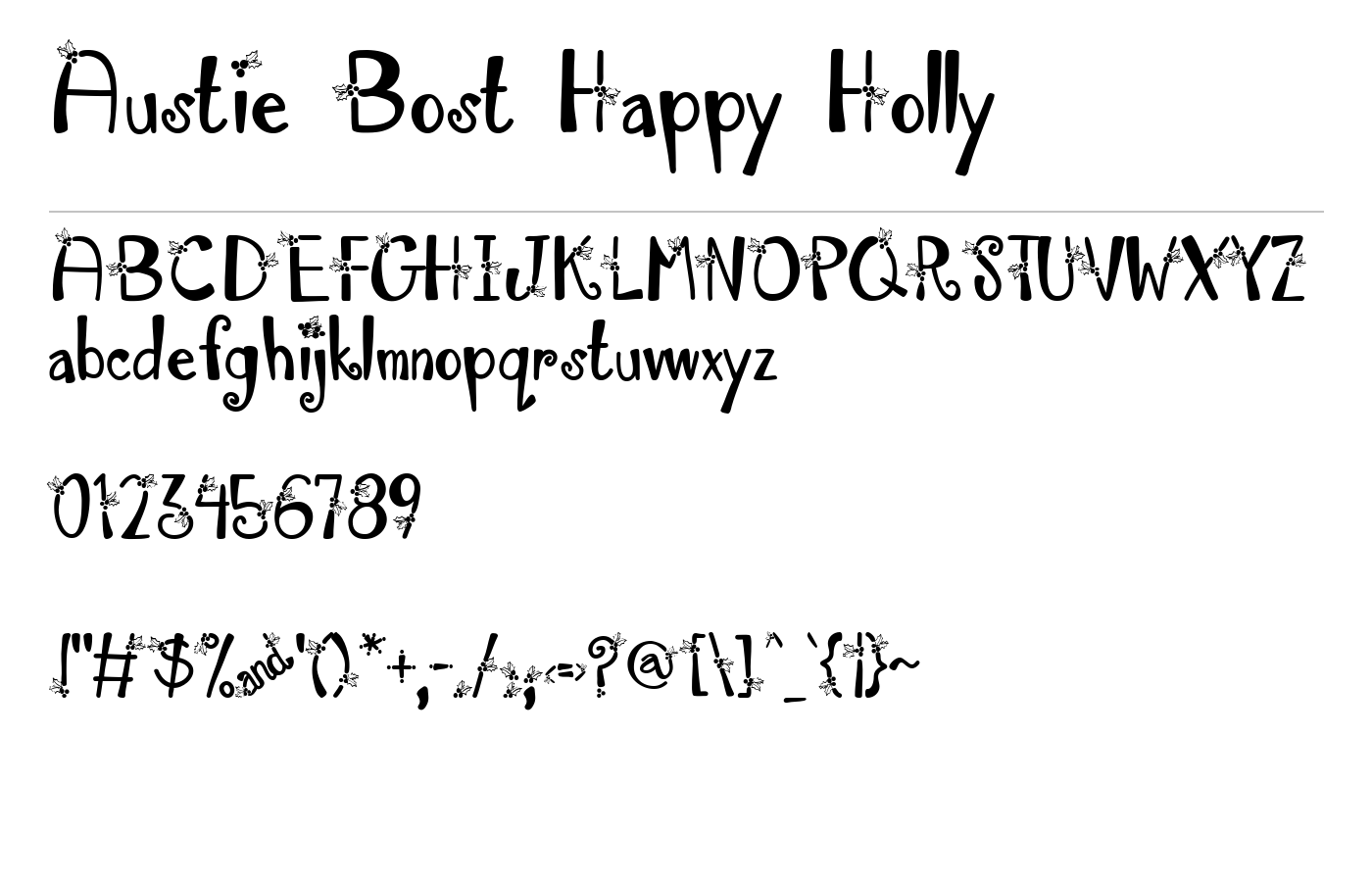 Austie Bost Happy Holly Font preview