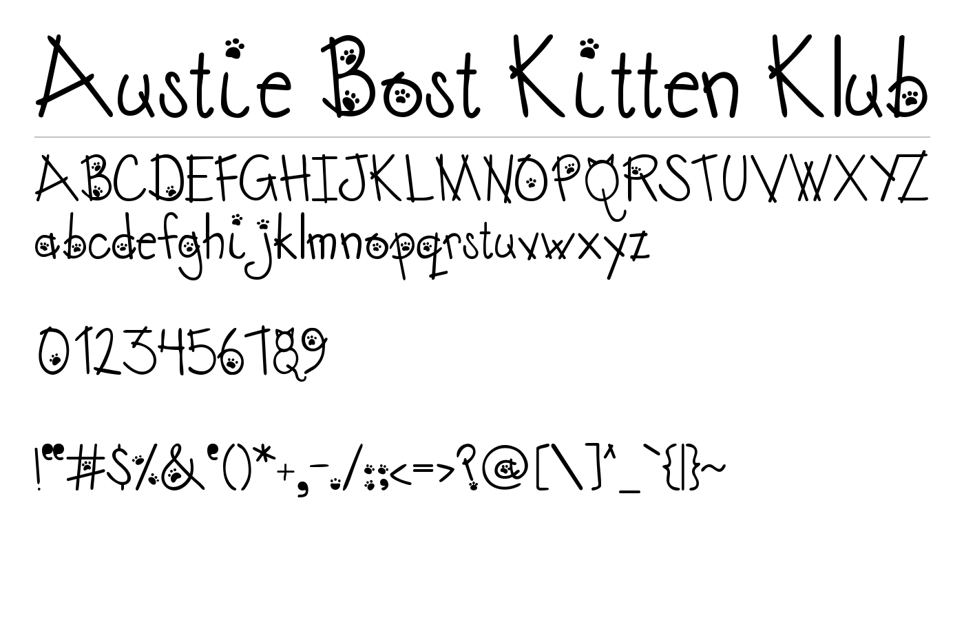 Austie Bost Kitten Klub Font preview