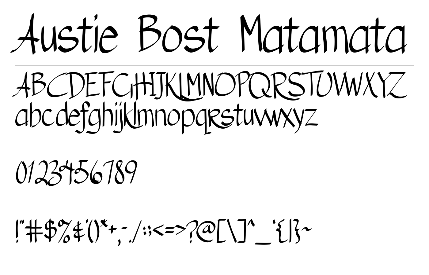 Austie Bost Matamata Font preview