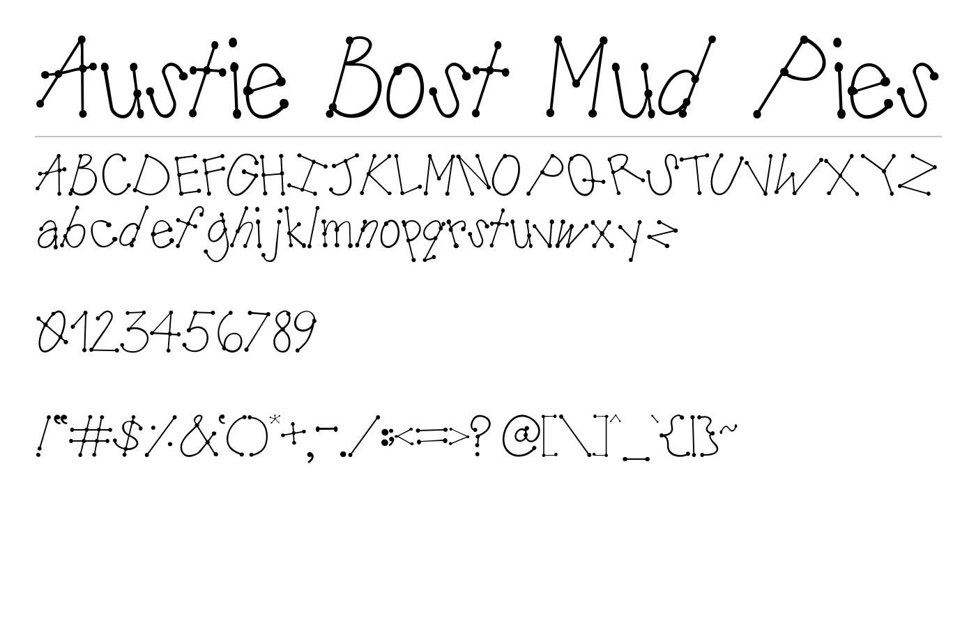 Austie Bost Mud Pies Font preview