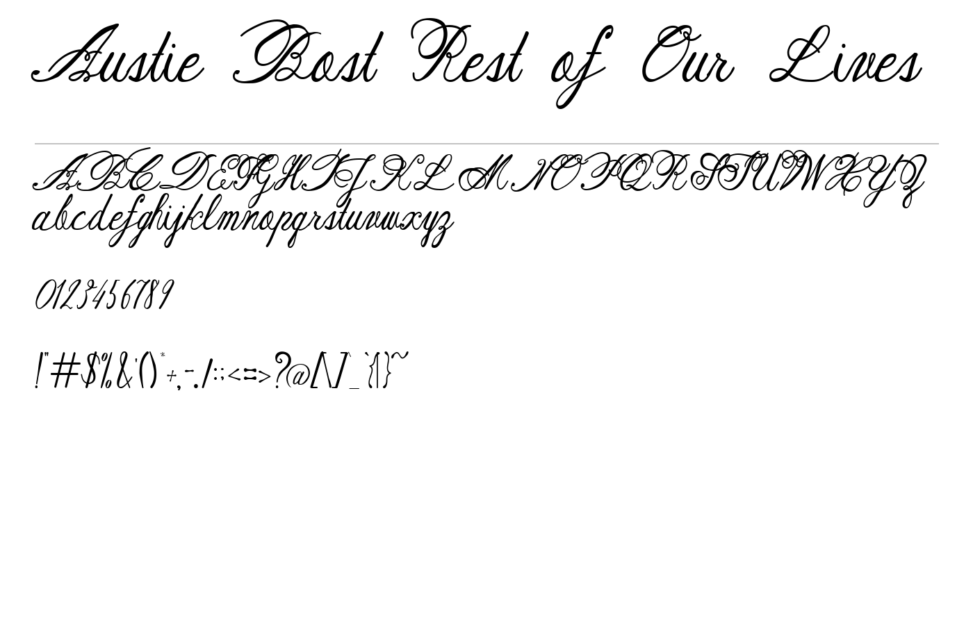Austie Bost Rest of Our Lives Font preview