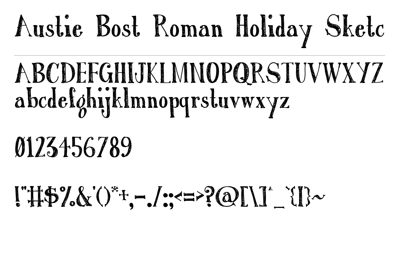 Austie Bost Roman Holiday Sketc Font preview