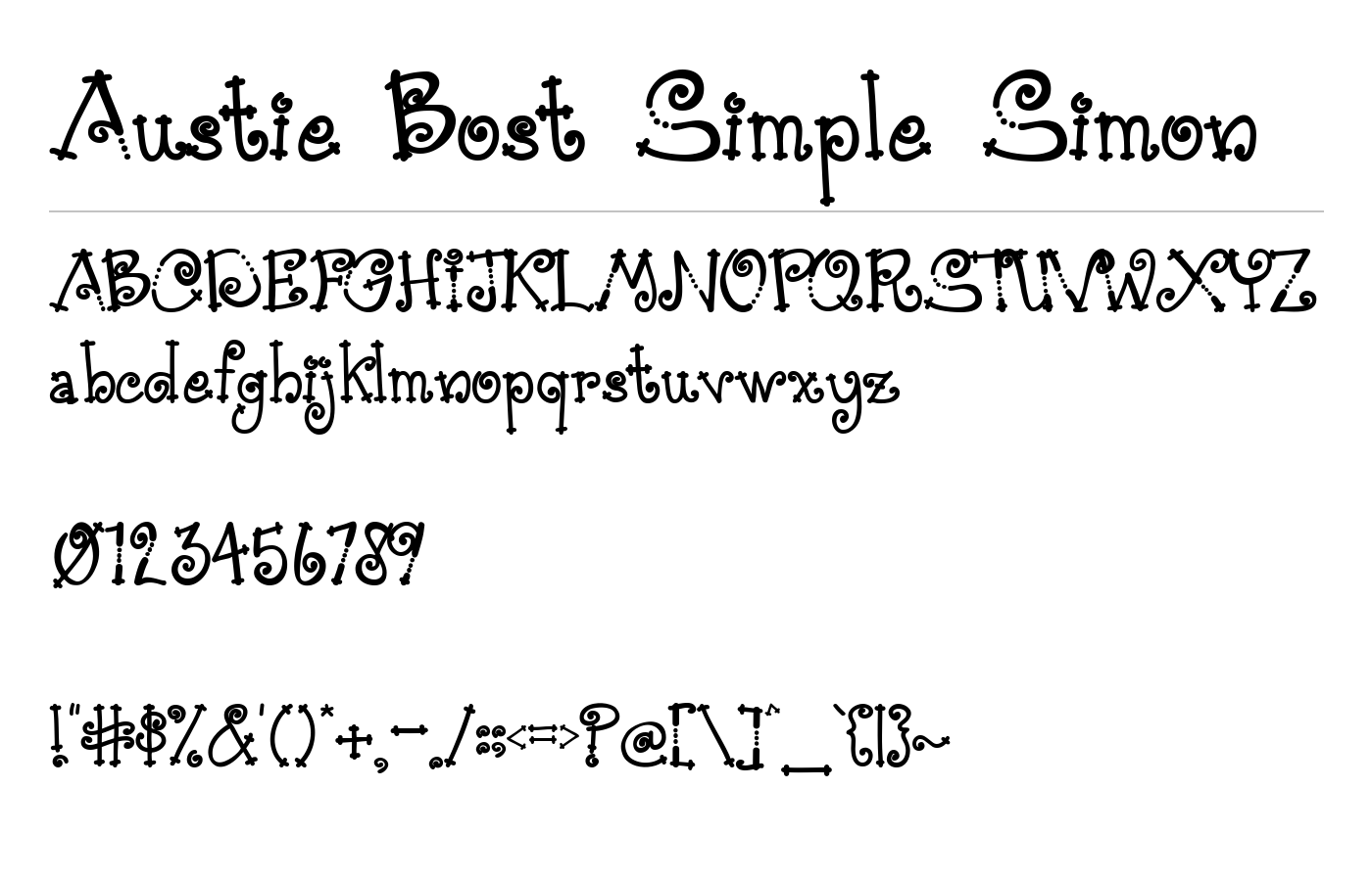 Austie Bost Simple Simon Font preview