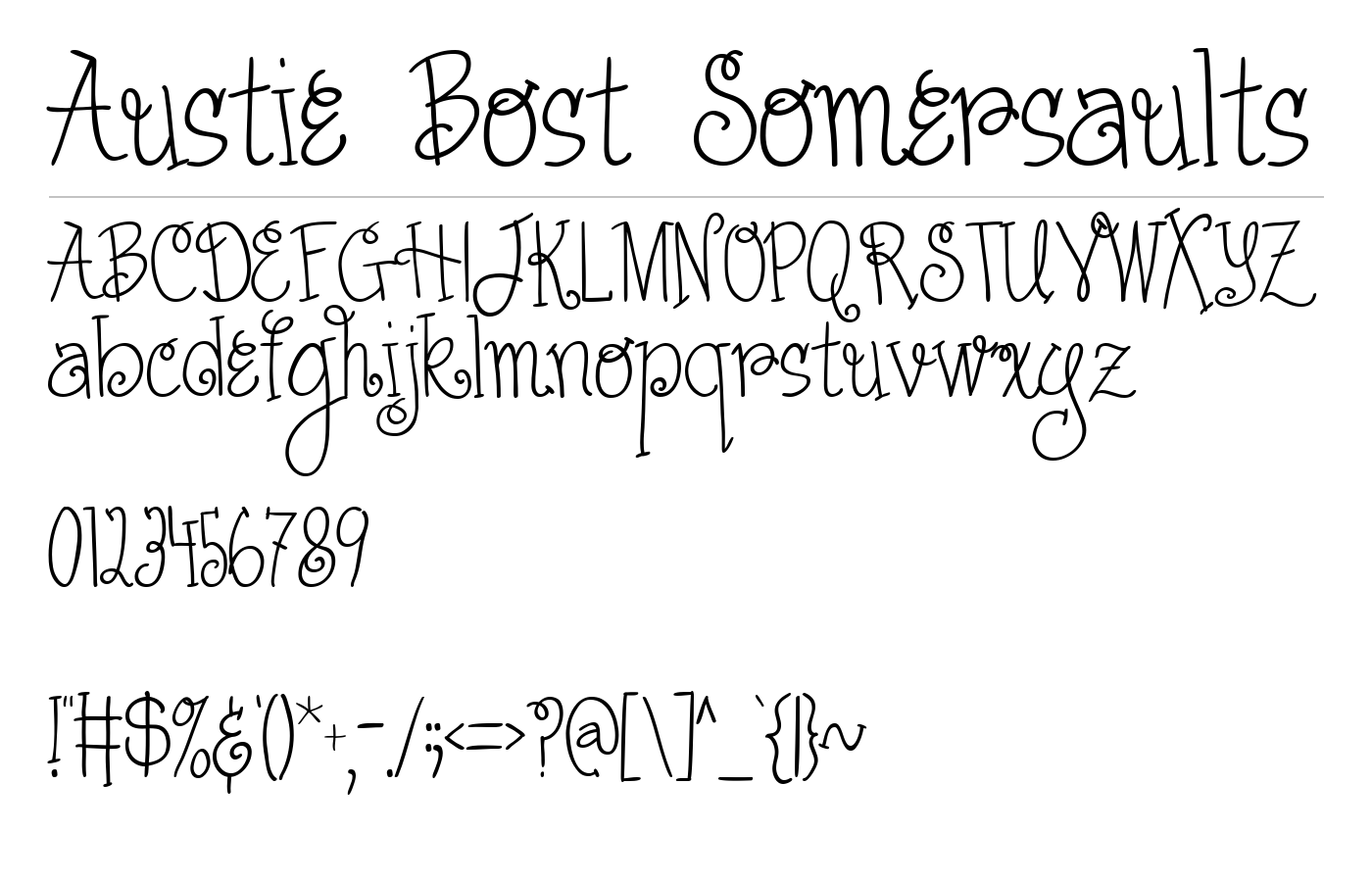 Austie Bost Somersaults Font preview