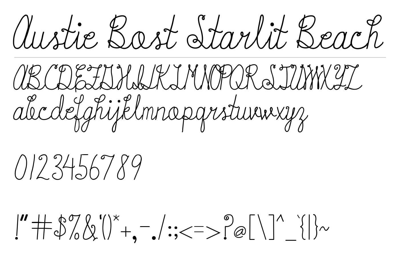 Austie Bost Starlit Beach Font preview