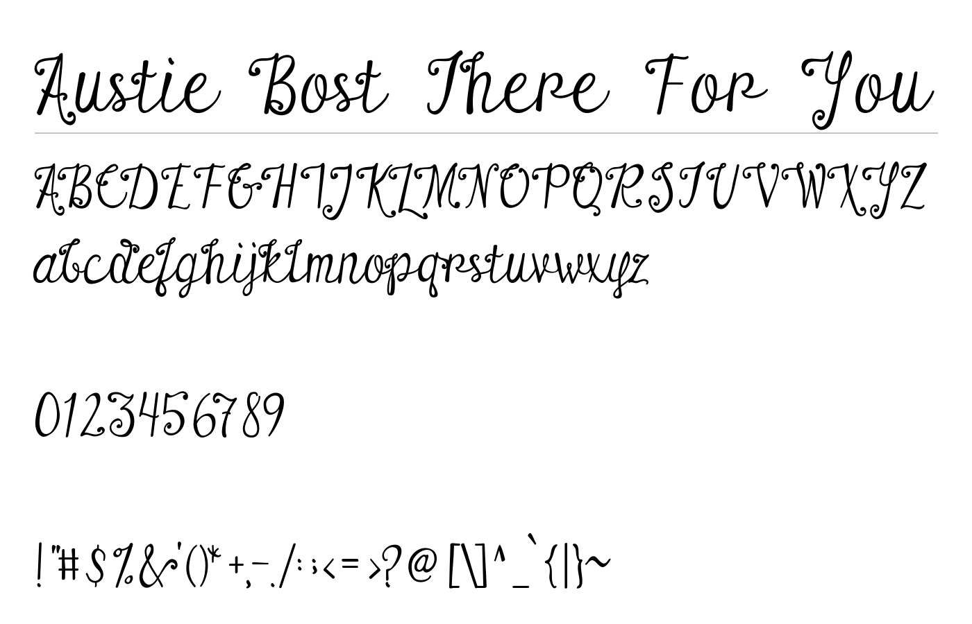Austie Bost There For You Font preview