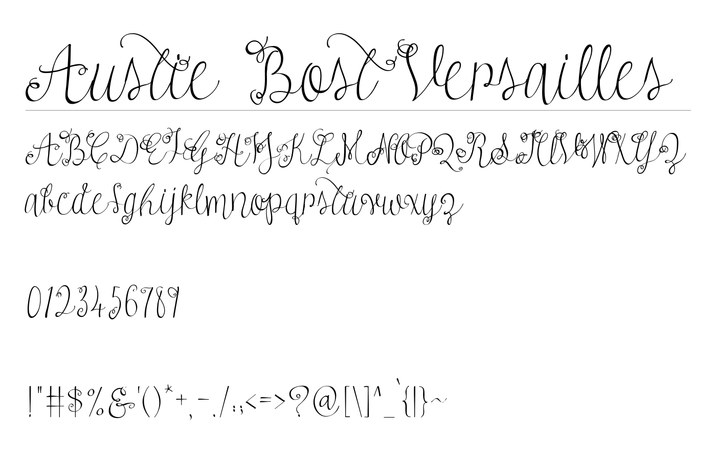 Austie Bost Versailles Font preview