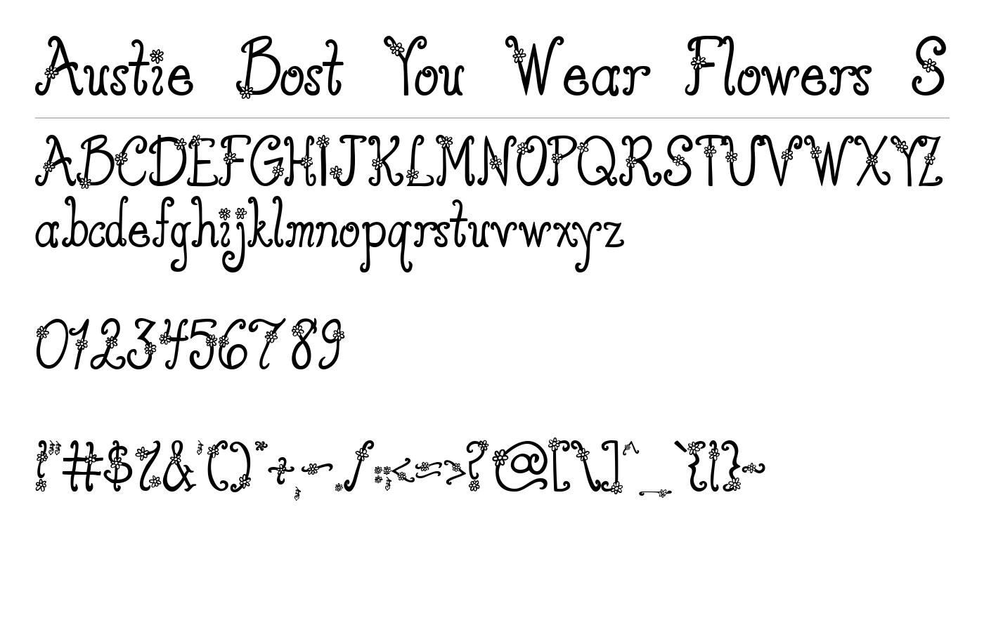 Austie Bost You Wear Flowers S Font preview
