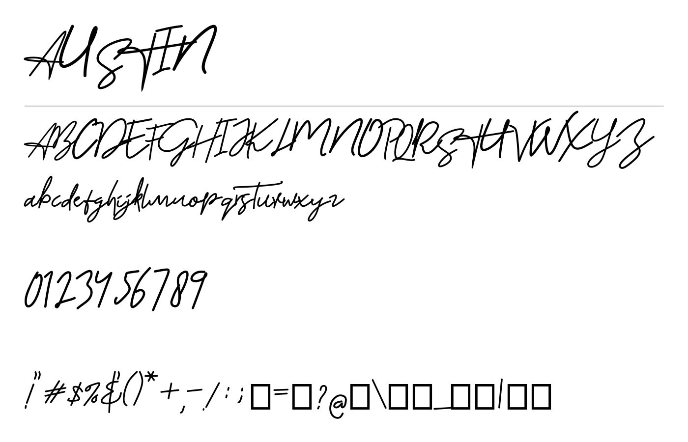 AUSTIN Font preview