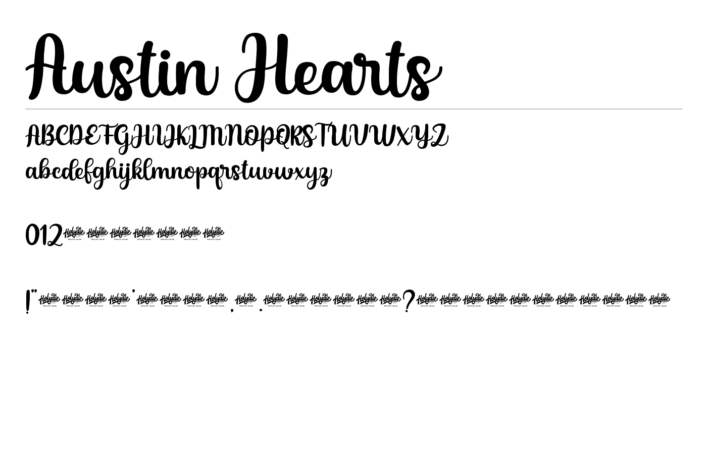 Austin Hearts Font preview
