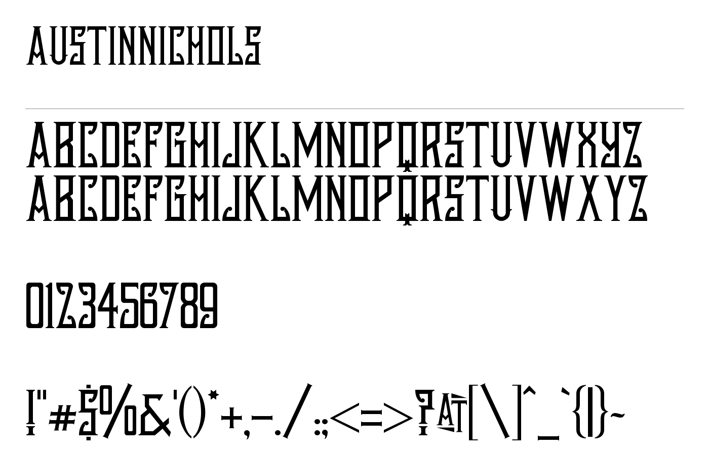 AustinNichols Font preview