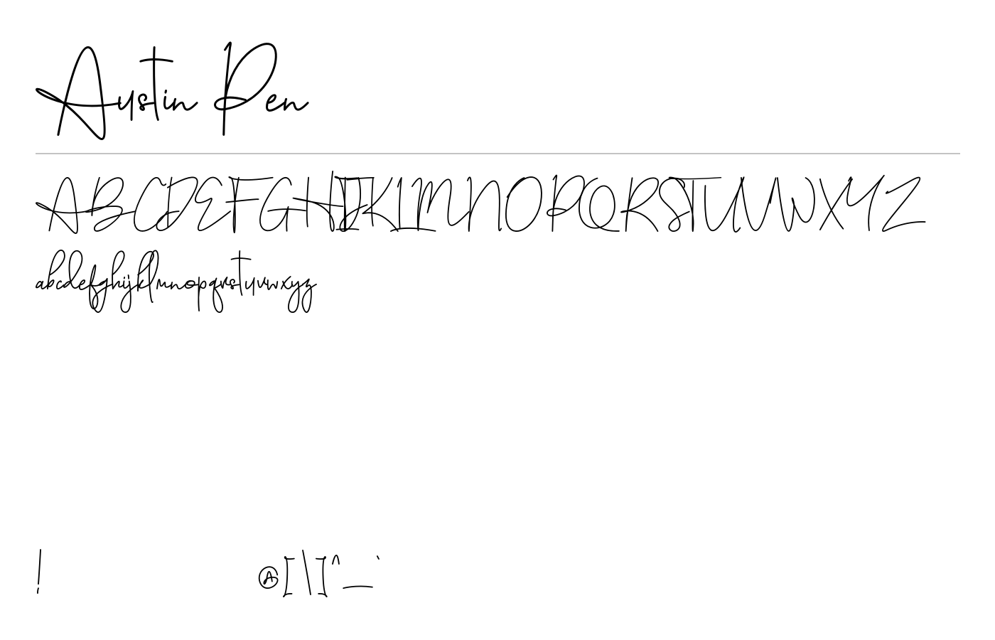 Austin Pen Font preview