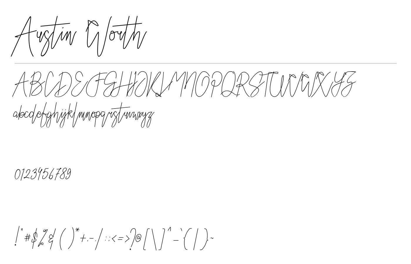 Austin Worth Font preview