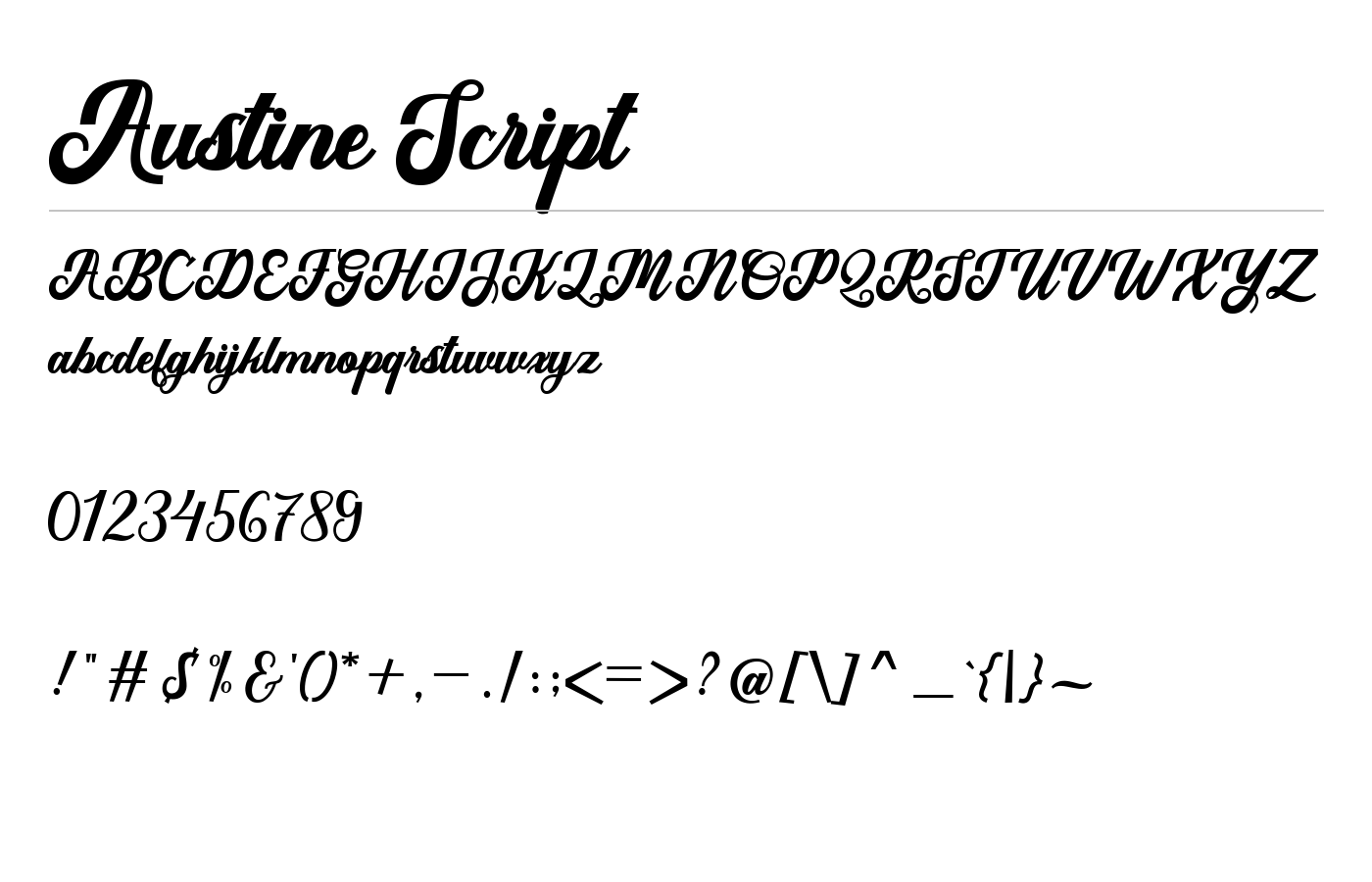 Austine Script Font preview