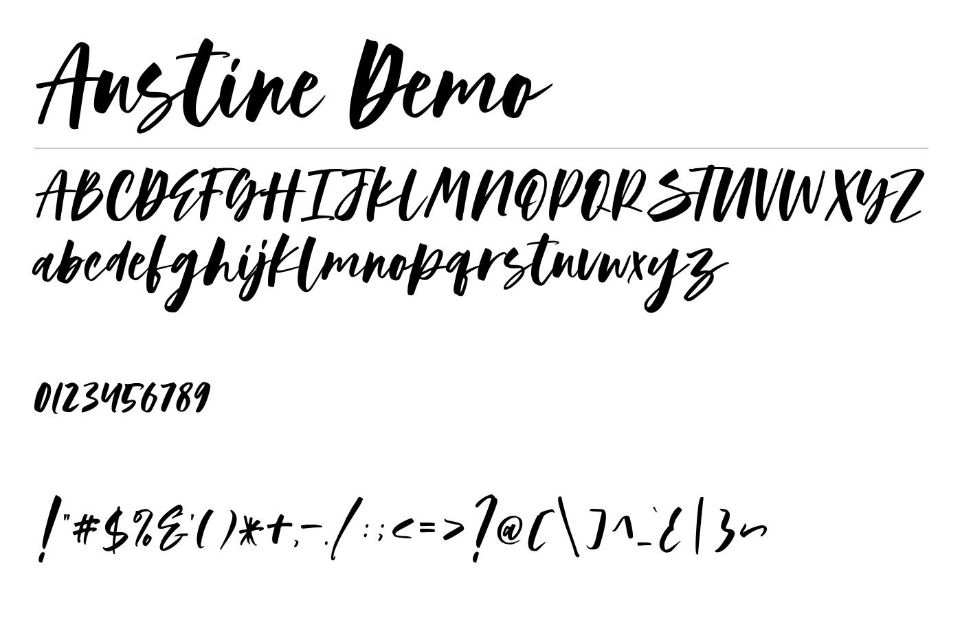 Austine Demo Font preview
