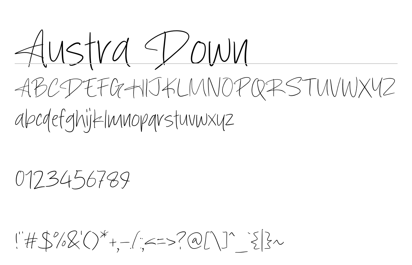 Austra Down Font preview