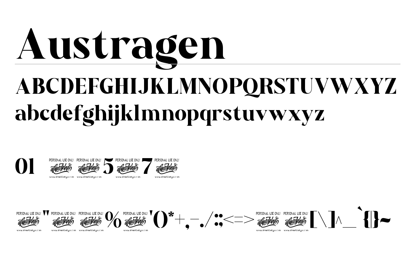 Austragen Font preview