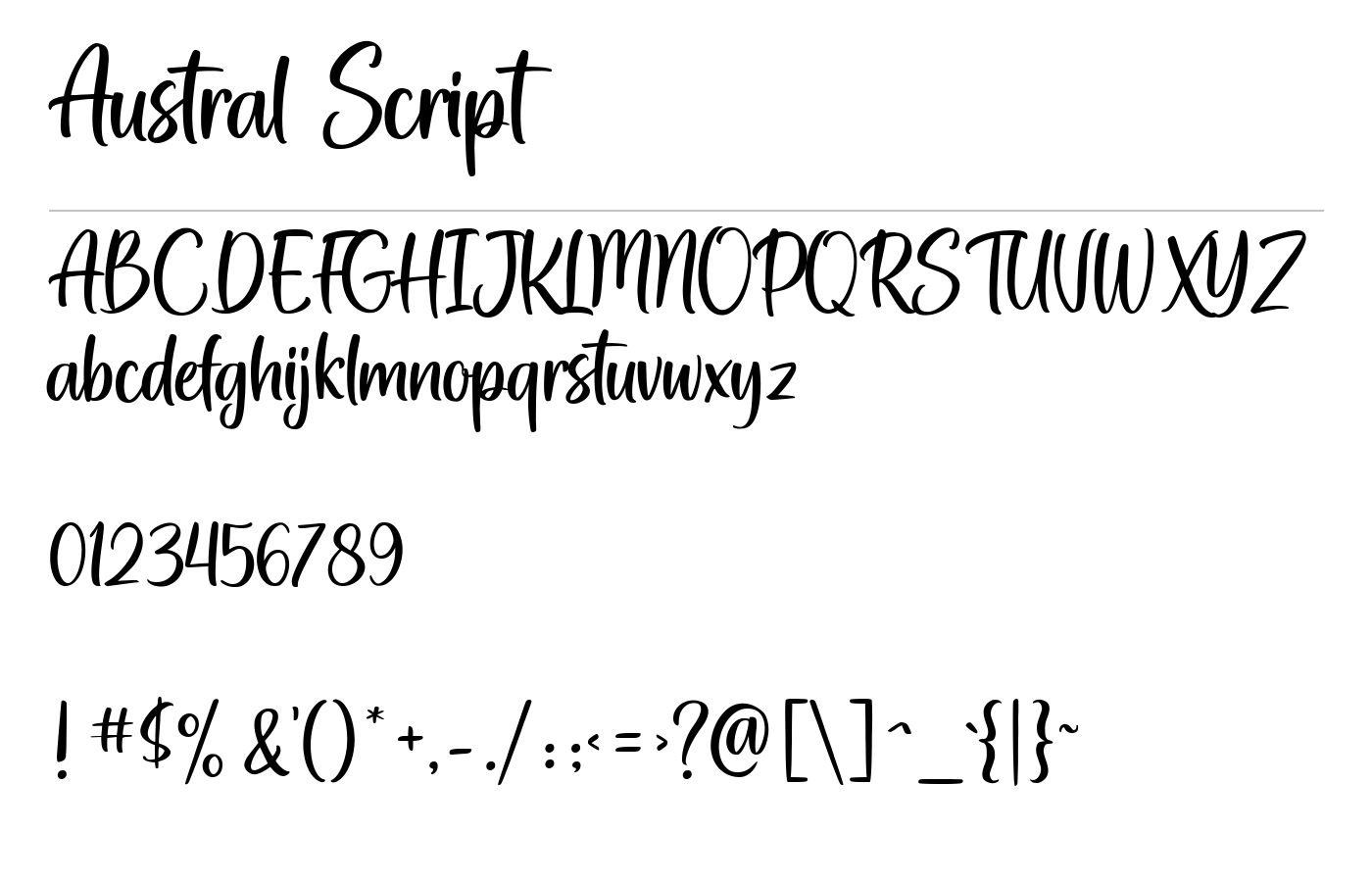 Austral Script Font preview