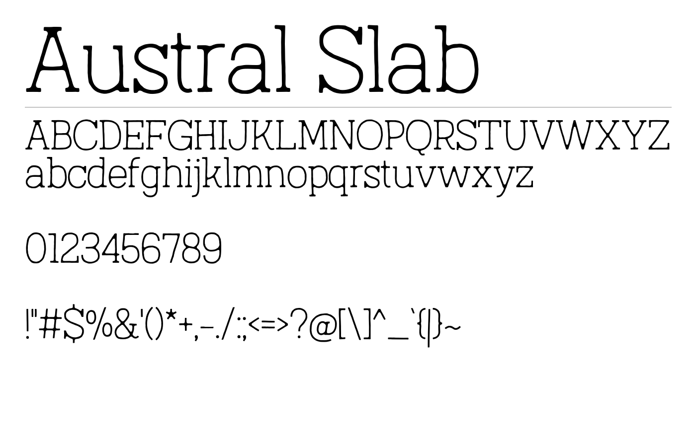 Austral Slab Font preview