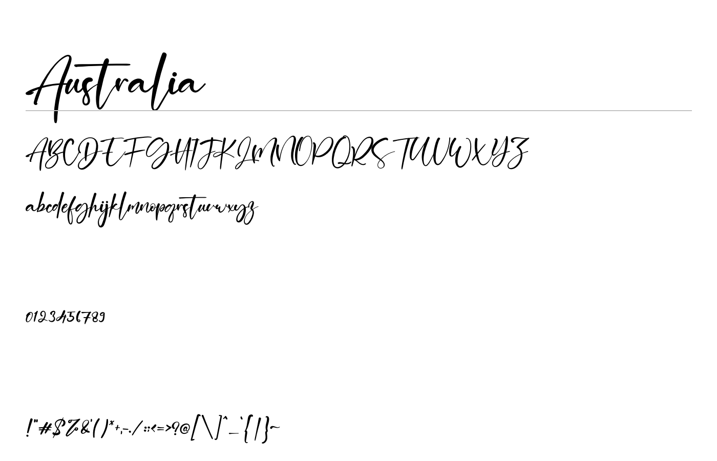 Australia Font preview