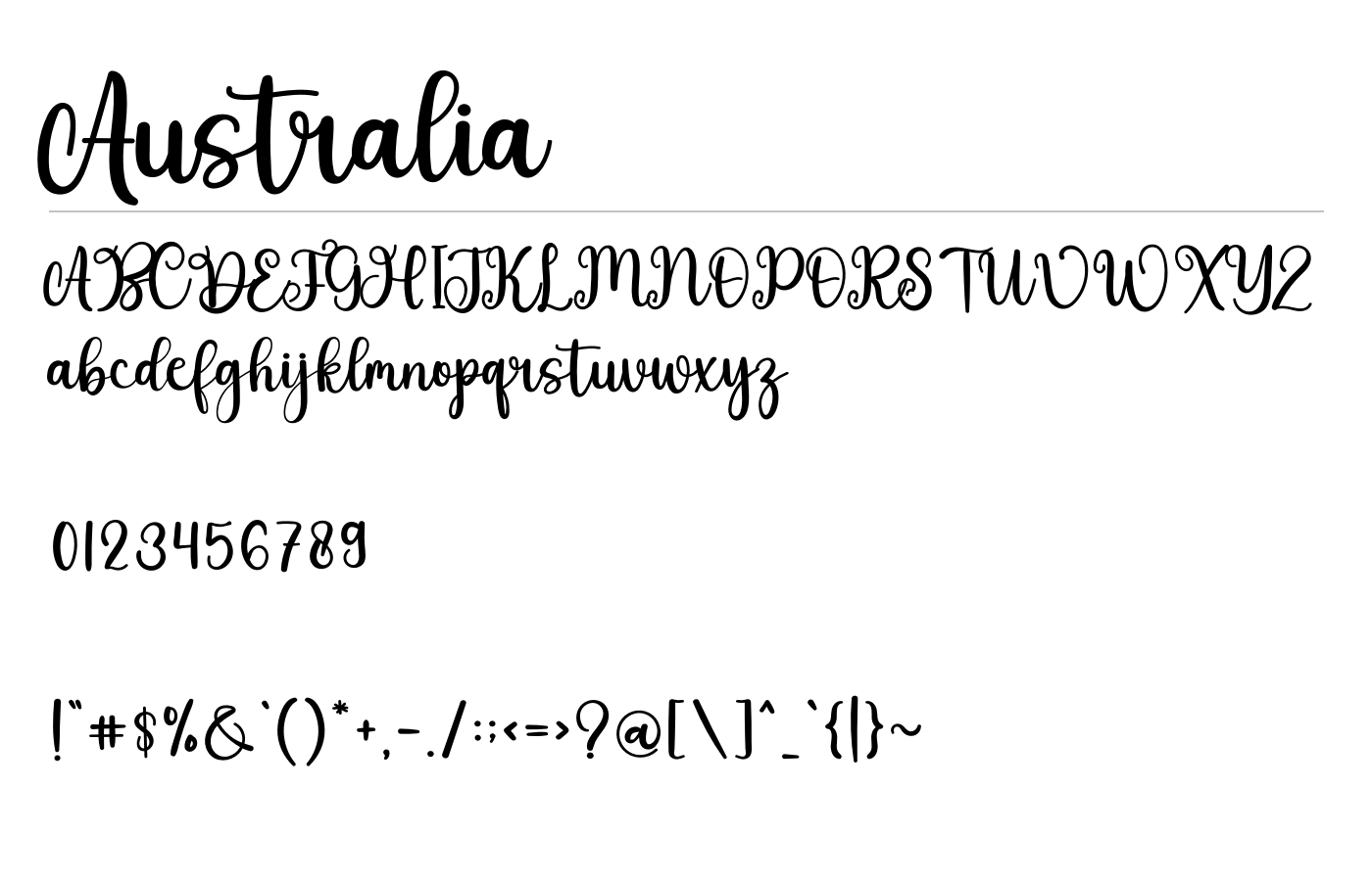 Australia Font preview