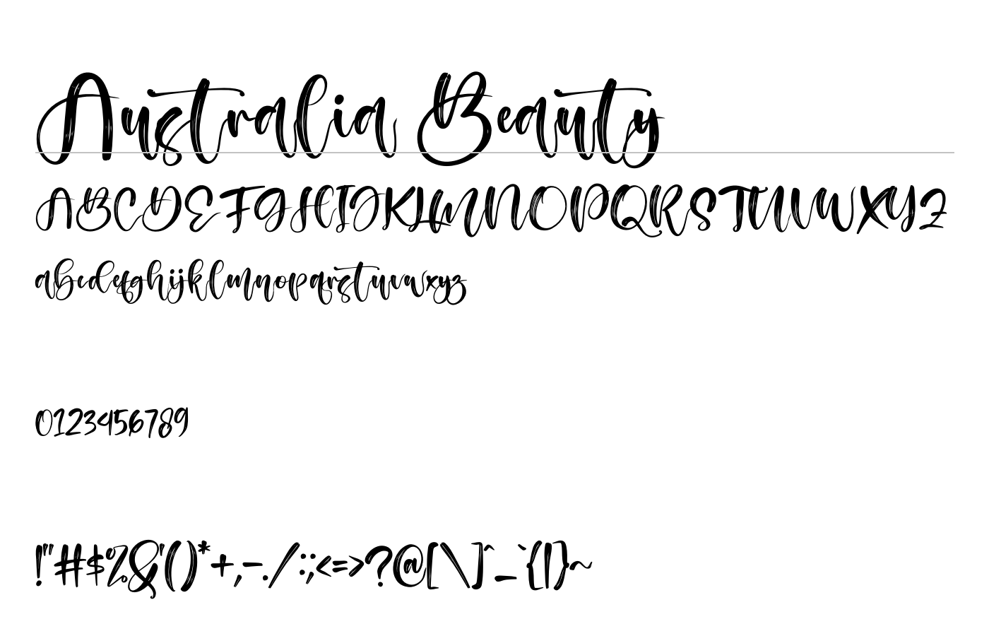 Australia Beauty Font preview