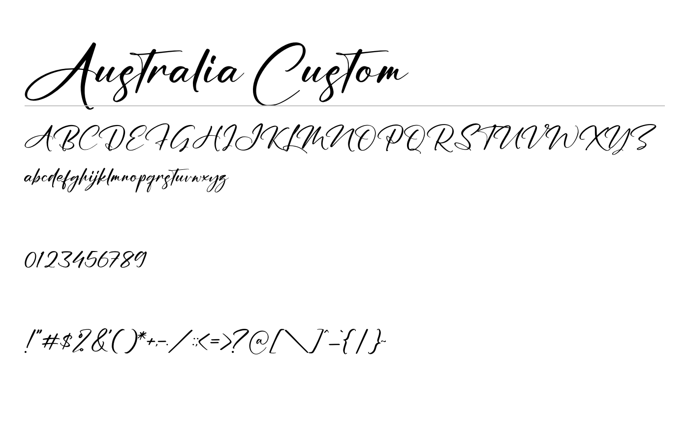 Australia Custom Font preview