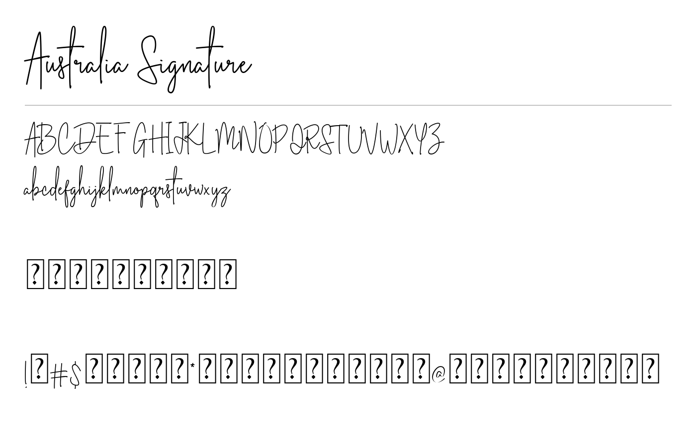 Australia Signature Font preview