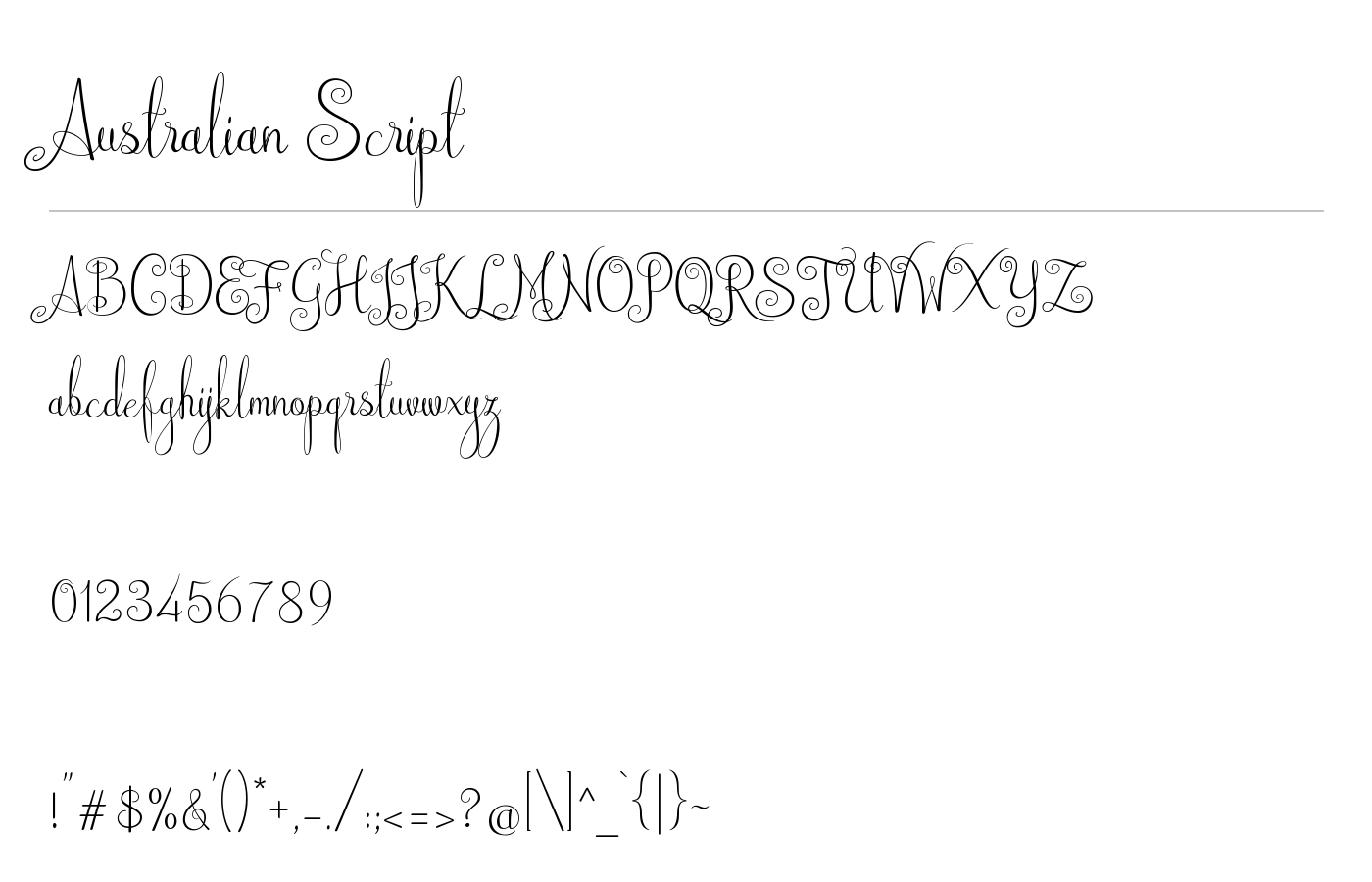 Australian Script Font preview