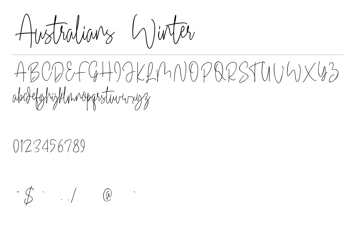 Australians Winter Font preview